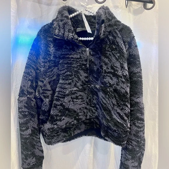 lululemon athletica Womens Oversized Fleece Sweater Dark Carbon Black Med Large - Picture 6 of 12